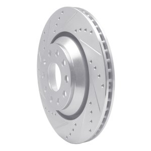 Audi A3 Quattro Brake Rotor (1) - Rear Left - R1 Concepts - Drilled & Slotted - Silver - `06-`25